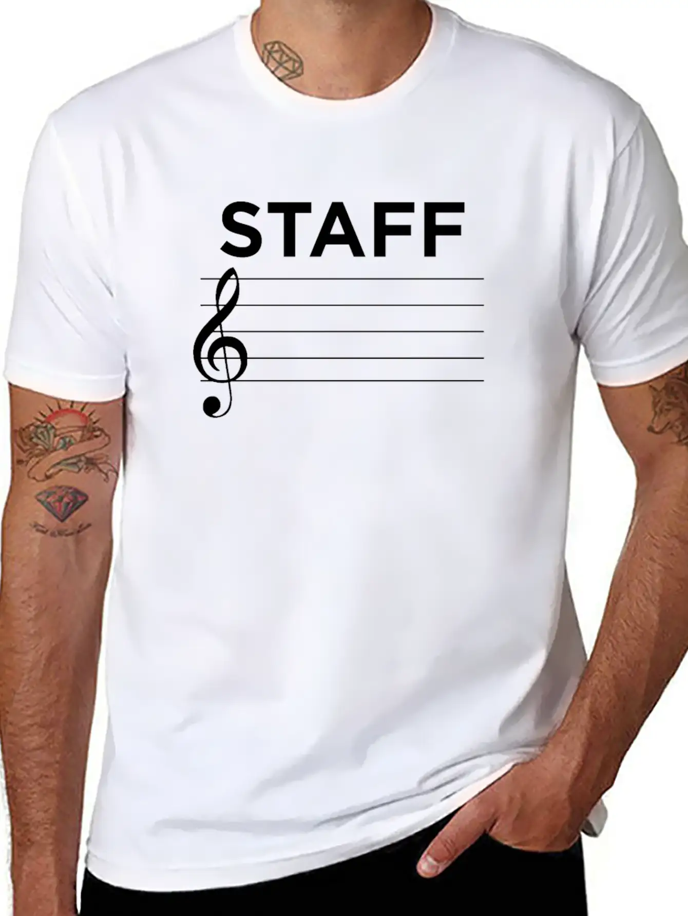 Musician Music Staff Essential Cotton Tee For Daily Outfits – Unisex Style