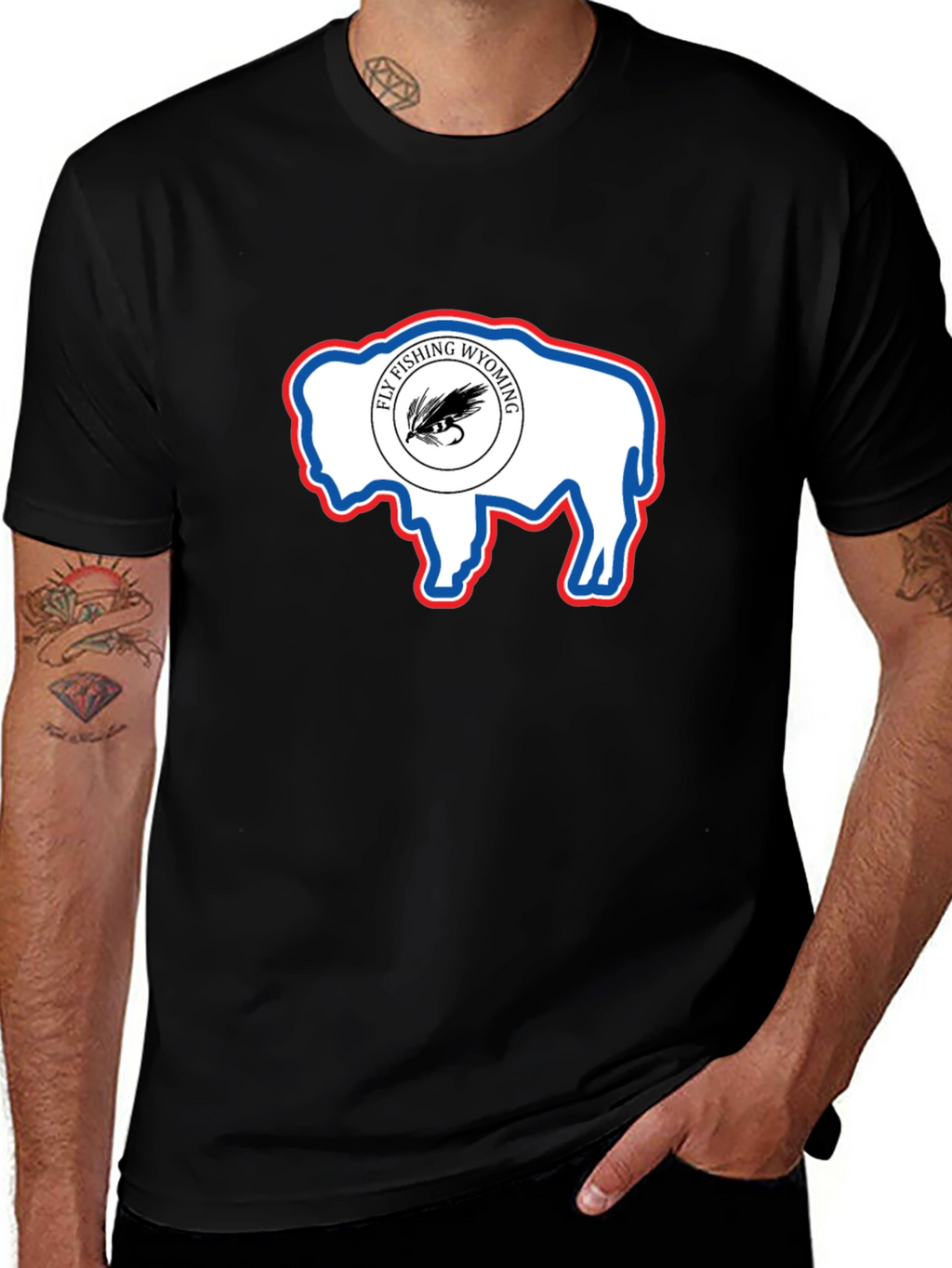 Wyoming Fly Fishing Buffalo T-Shirt