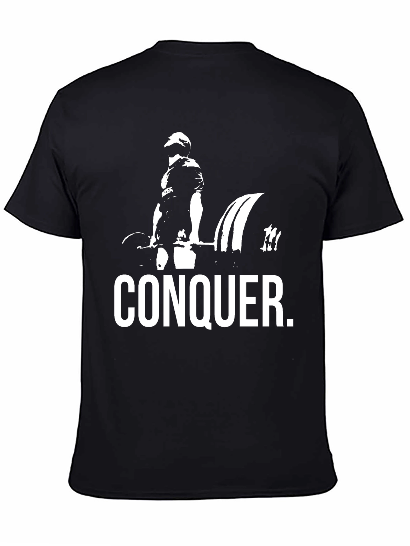 Conquer Graphic Tee - Black Gym Workout Shirt