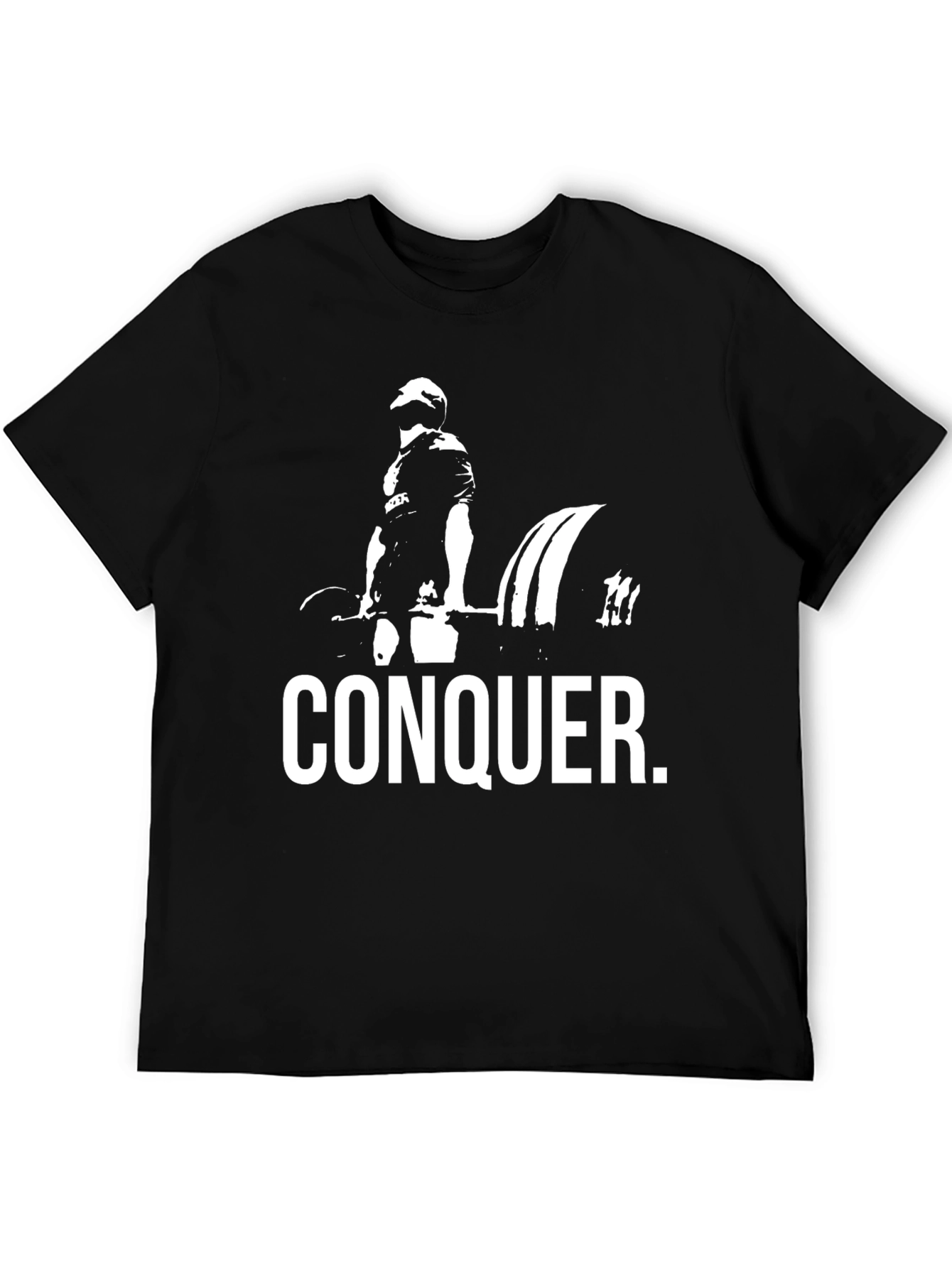 Conquer Graphic Tee - Black Gym Workout Shirt