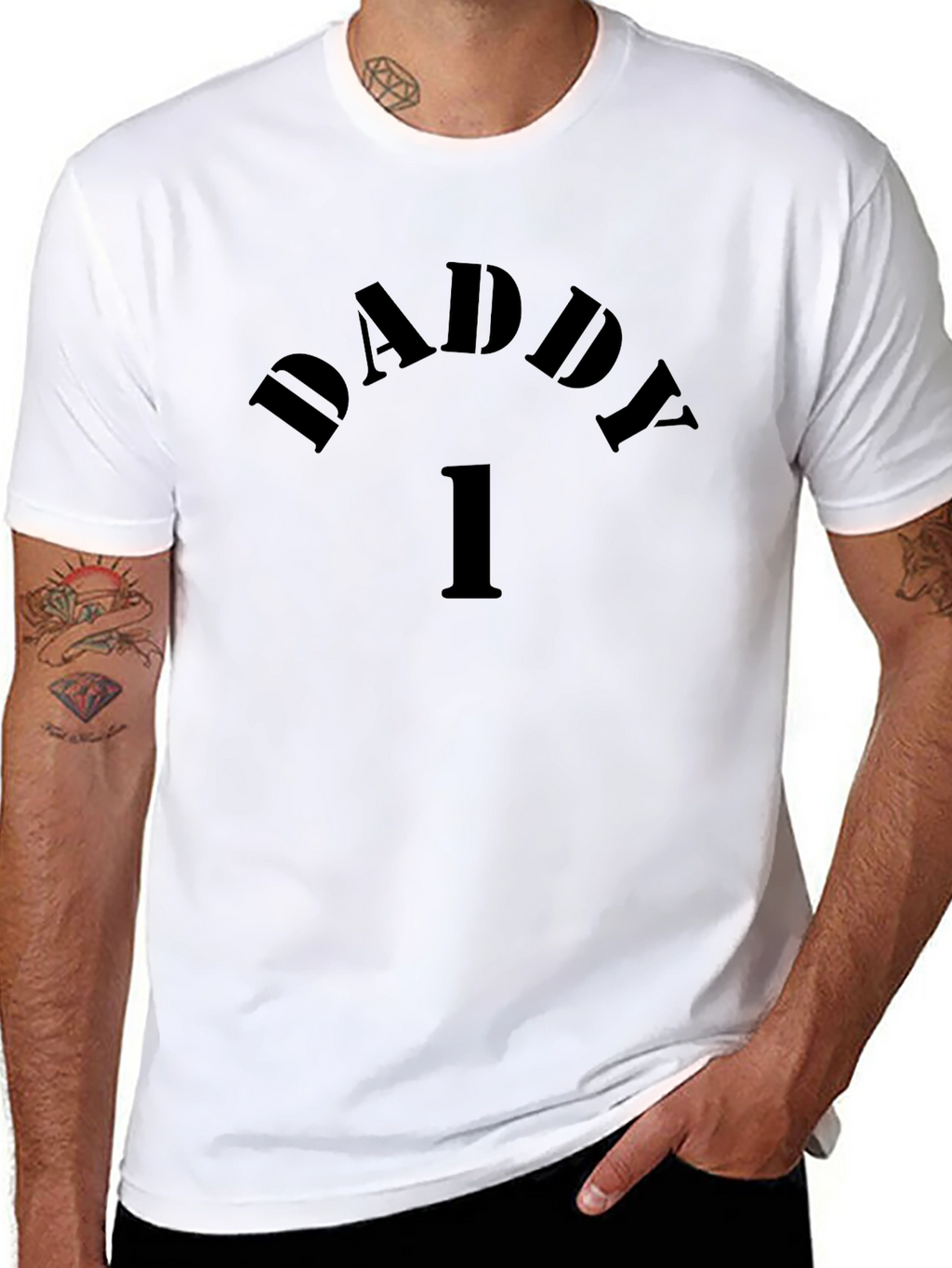 Daddy Number One Black Graphic Tee