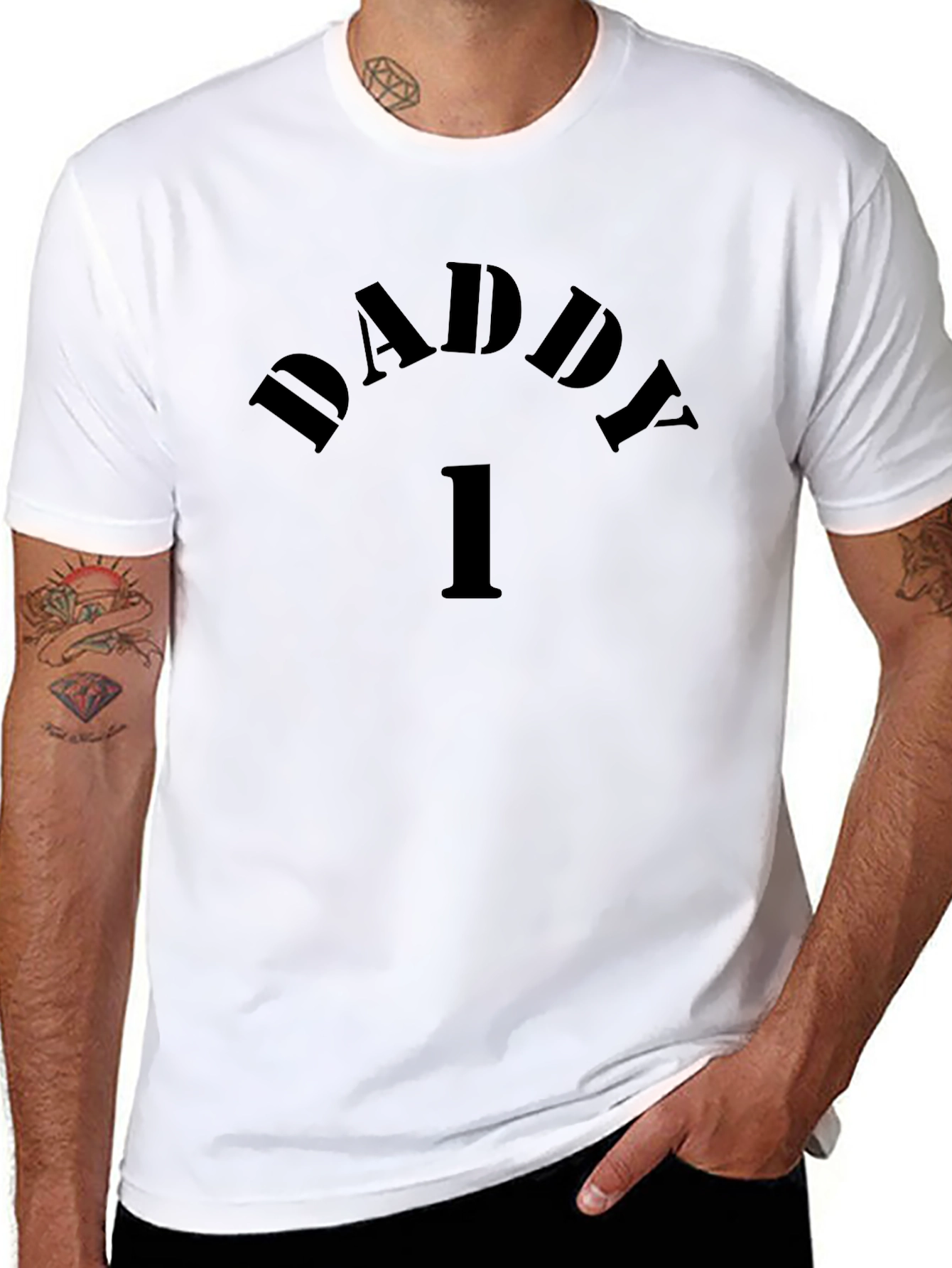 Daddy Number One Black Graphic Tee