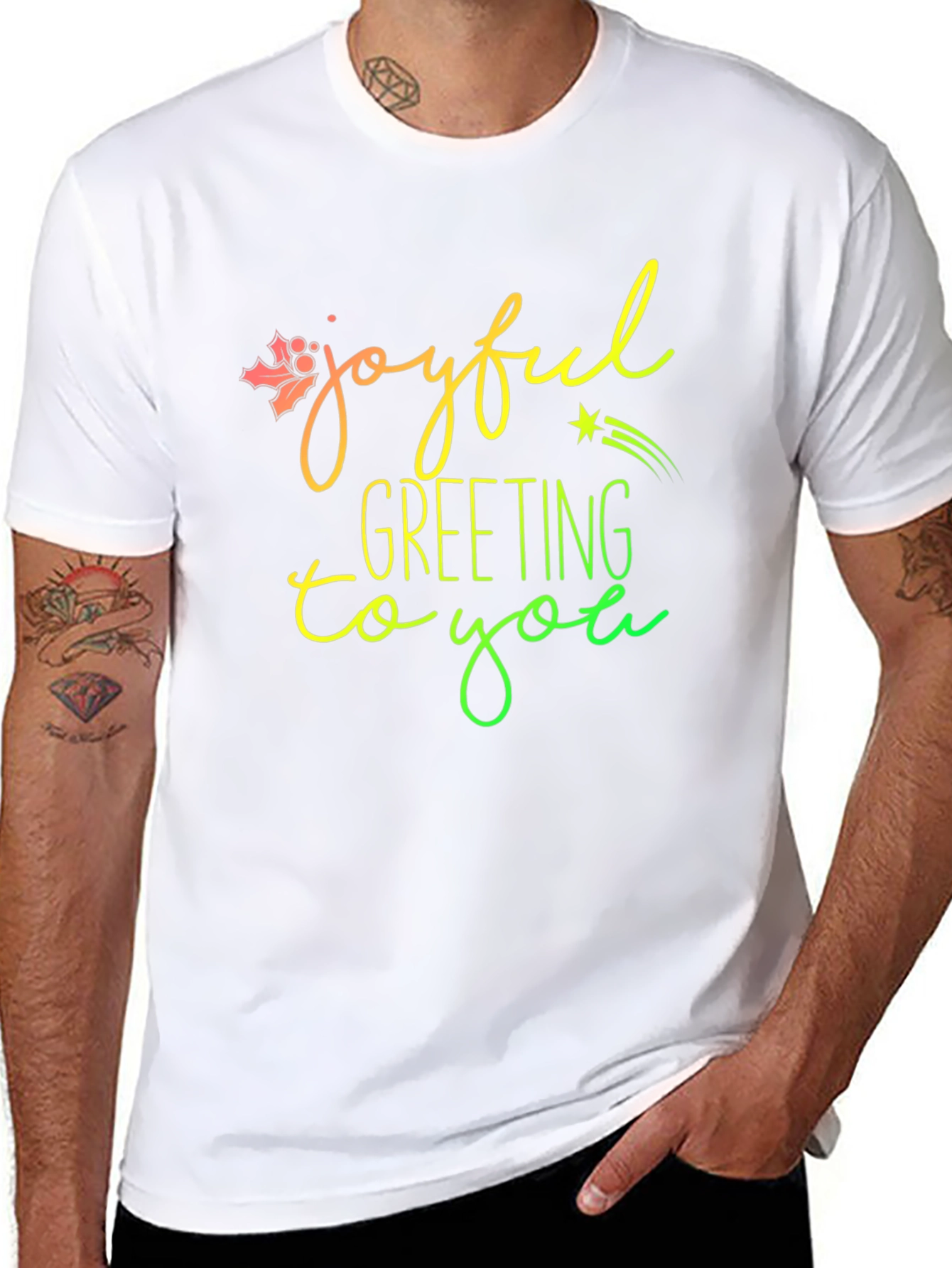 Joyful Greeting Graphic T-Shirt