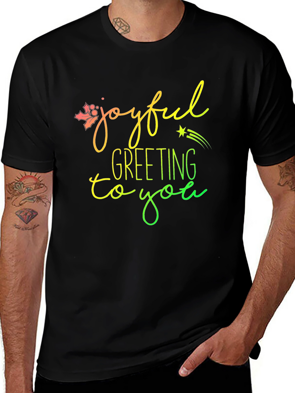 Joyful Greeting Graphic T-Shirt