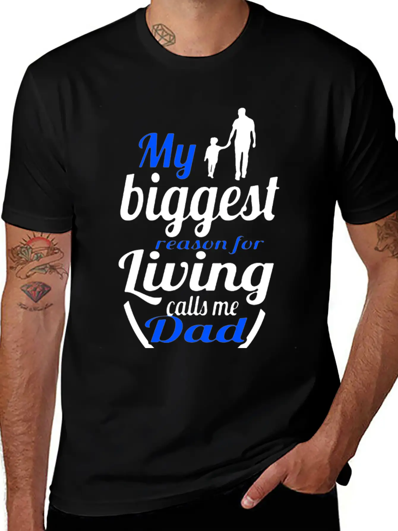 My Biggest Reason Living Calls Me Dads Unisex Short Sleeve Soft Cotton T-Shirt – Casual Everyday Wear