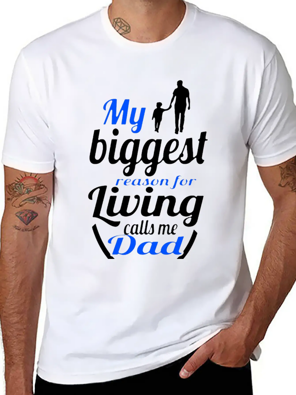 My Biggest Reason Living Calls Me Dads Unisex Short Sleeve Soft Cotton T-Shirt – Casual Everyday Wear