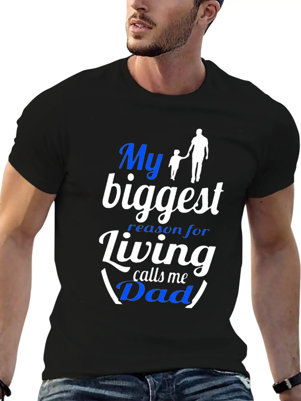 My Biggest Reason Living Calls Me Dads Unisex Short Sleeve Soft Cotton T-Shirt – Casual Everyday Wear
