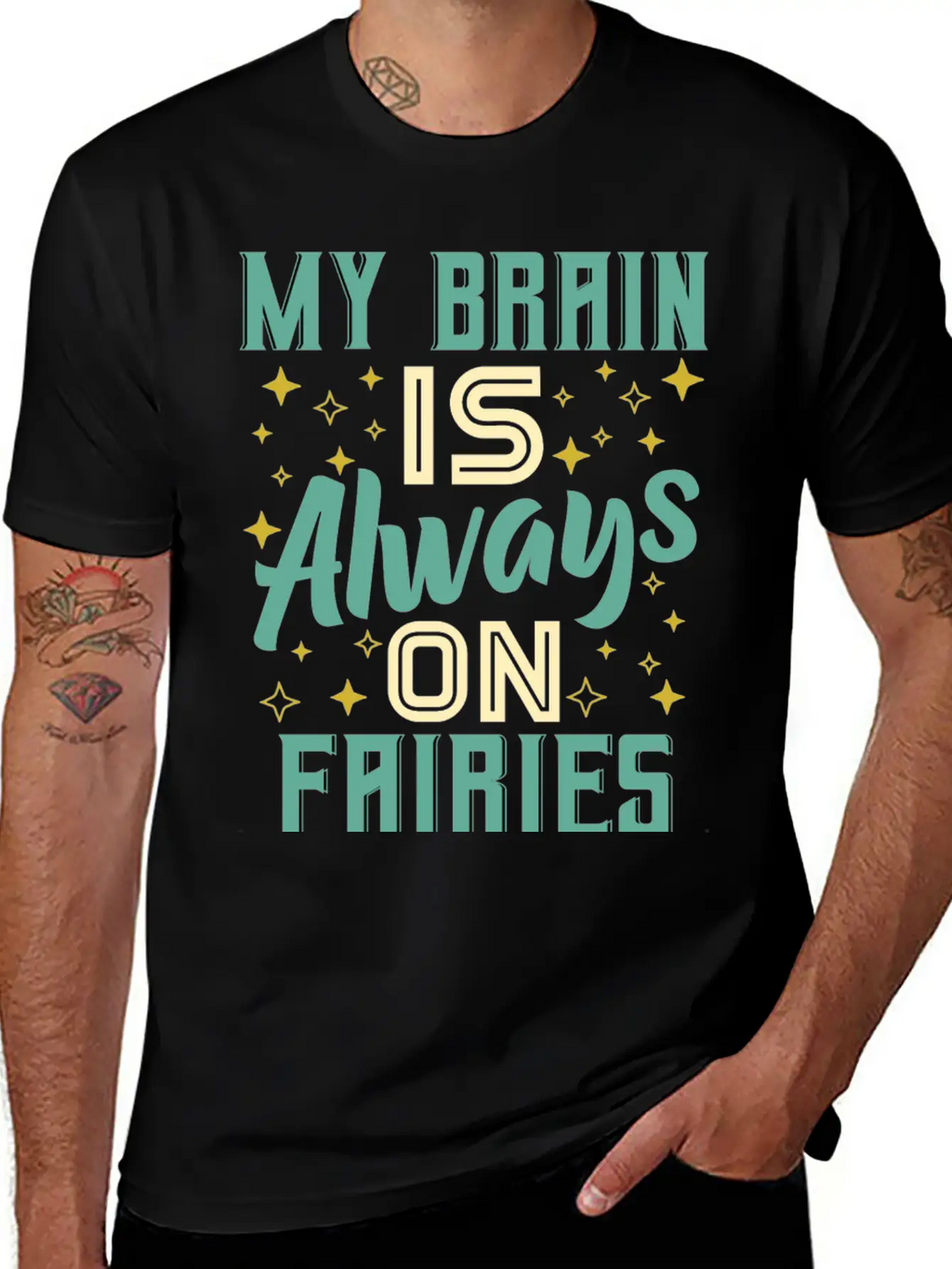 My Brain Is Always On Fairies Fantasy Magic Essential Cotton Tee For Daily Outfits – Unisex Style