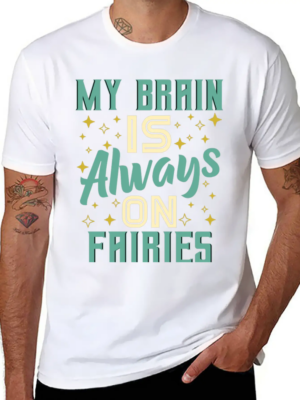 My Brain Is Always On Fairies Fantasy Magic Essential Cotton Tee For Daily Outfits – Unisex Style