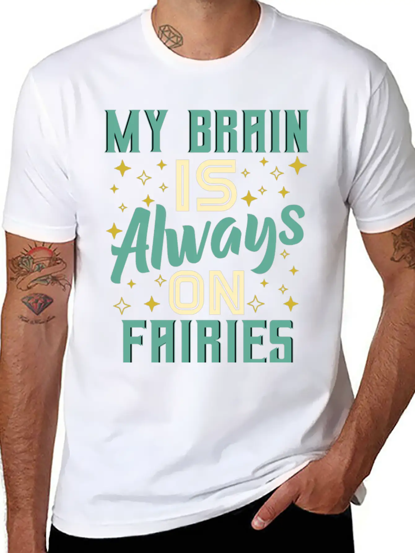 My Brain Is Always On Fairies Fantasy Magic Essential Cotton Tee For Daily Outfits – Unisex Style