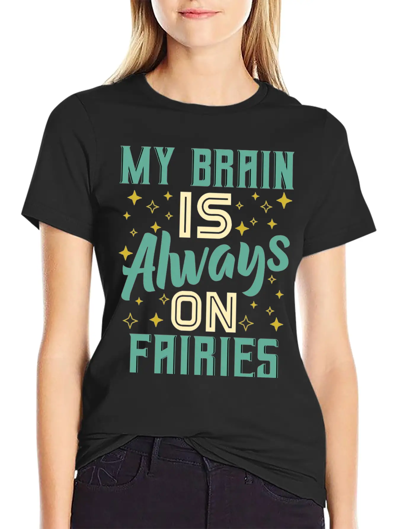 My Brain Is Always On Fairies Fantasy Magic Essential Cotton Tee For Daily Outfits – Unisex Style