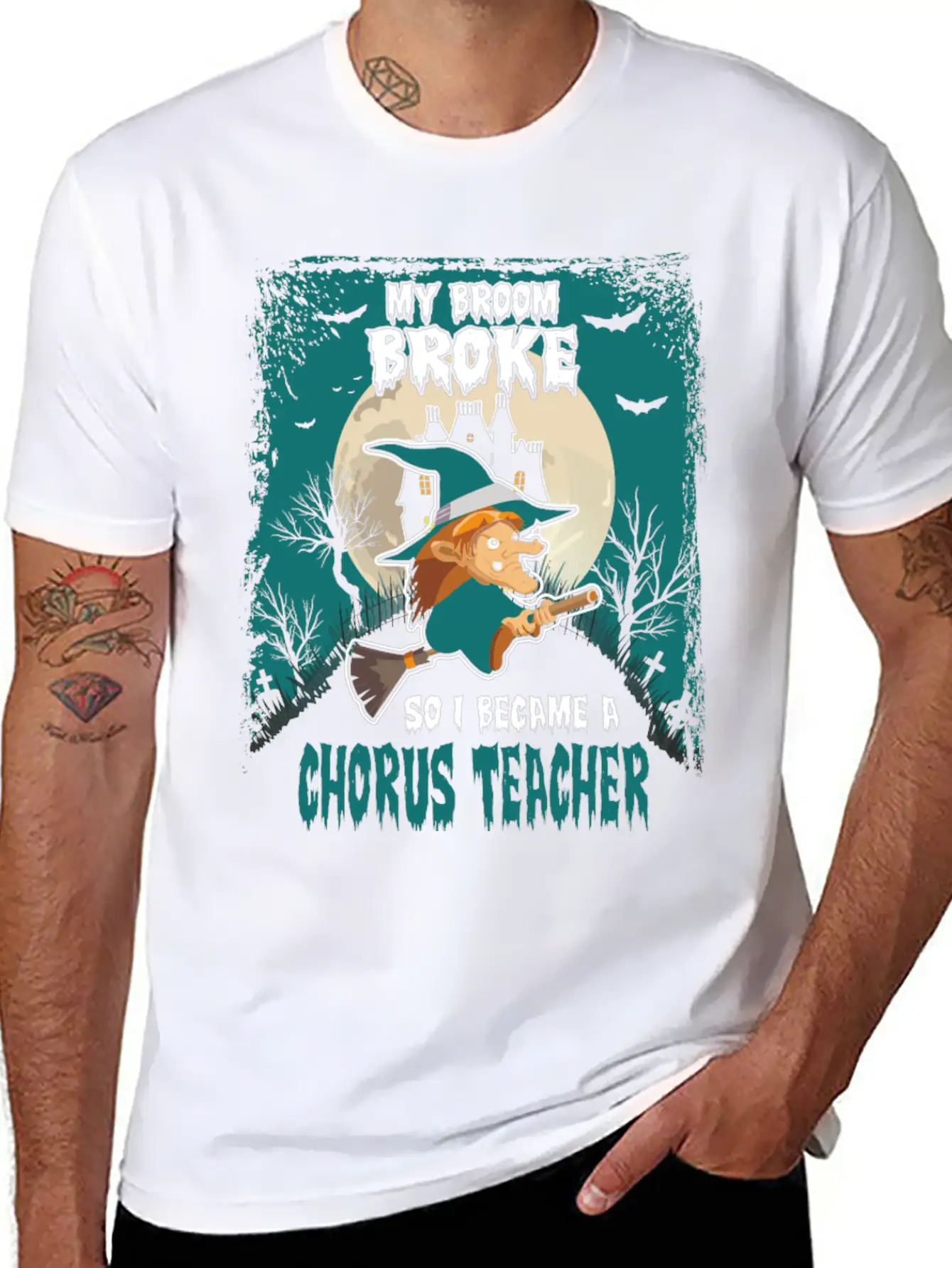 My Broom Broke So I Became A Chorus Teacher Unisex Casual T-Shirt – Clean Design For Daily Comfort