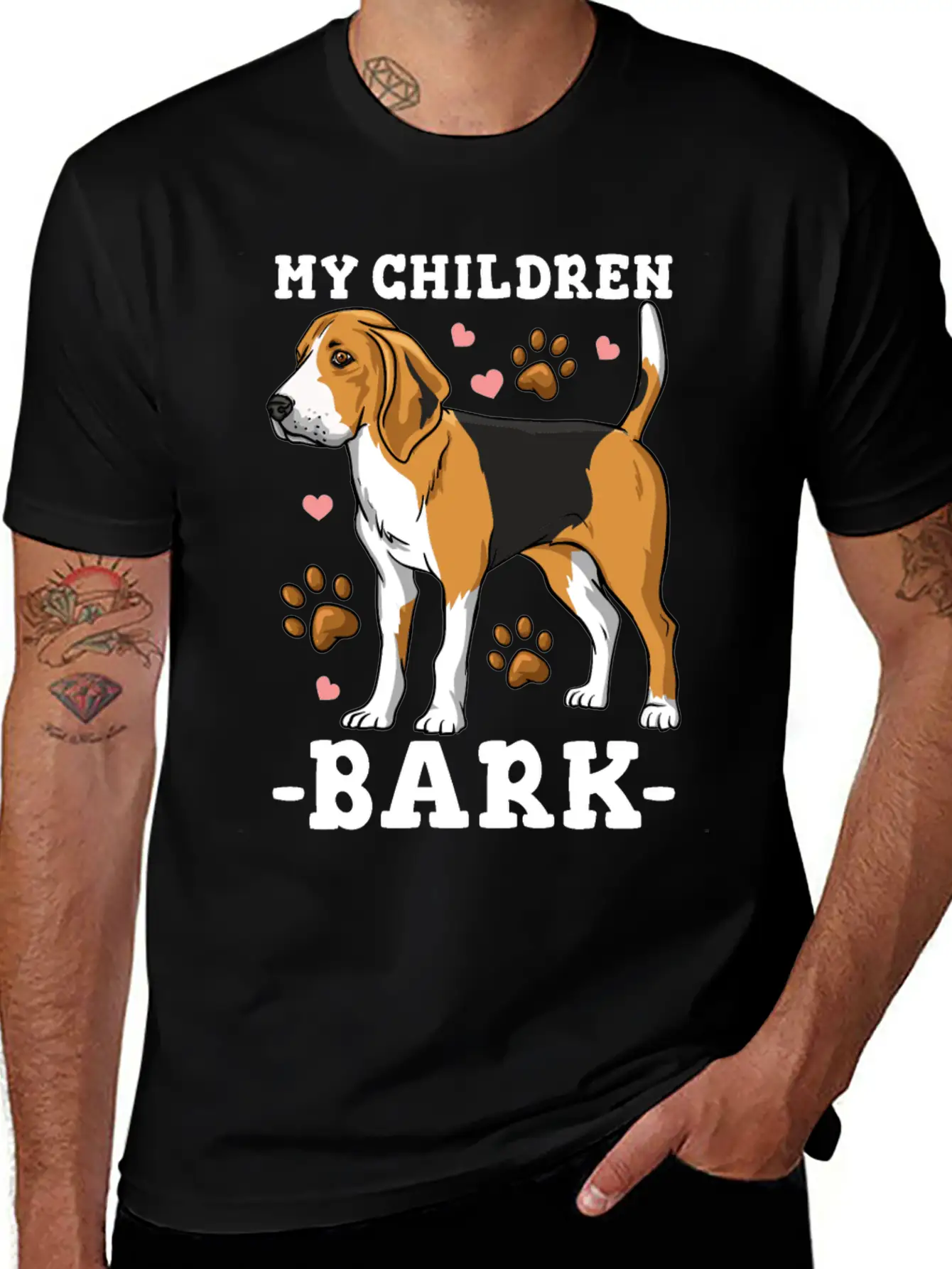 My Children Bark Funny Beagle Dog Owner Casual Graphic T-Shirt – Simple And Comfortable Daily Wear