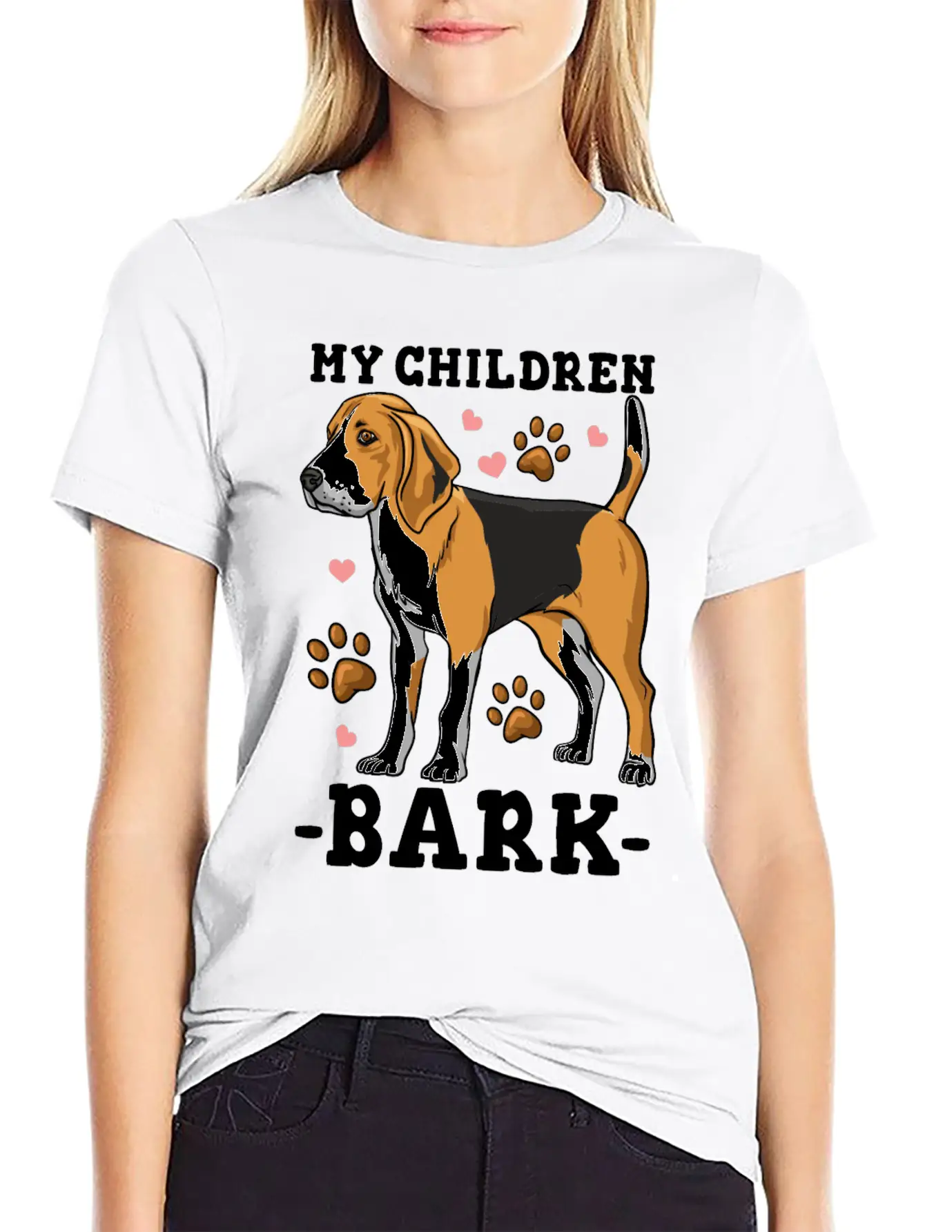 My Children Bark Funny Beagle Dog Owner Casual Graphic T-Shirt – Simple And Comfortable Daily Wear