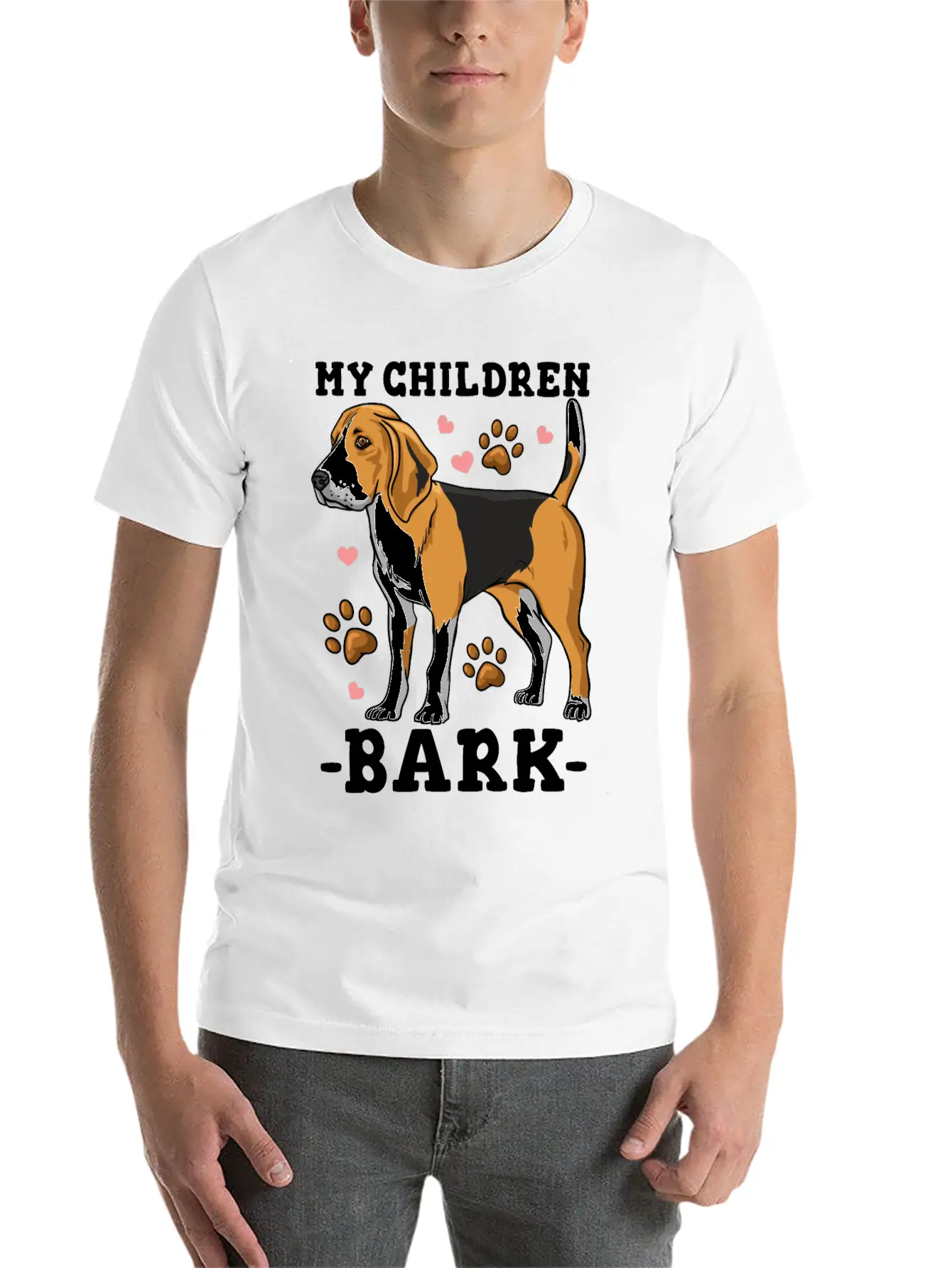 My Children Bark Funny Beagle Dog Owner Casual Graphic T-Shirt – Simple And Comfortable Daily Wear