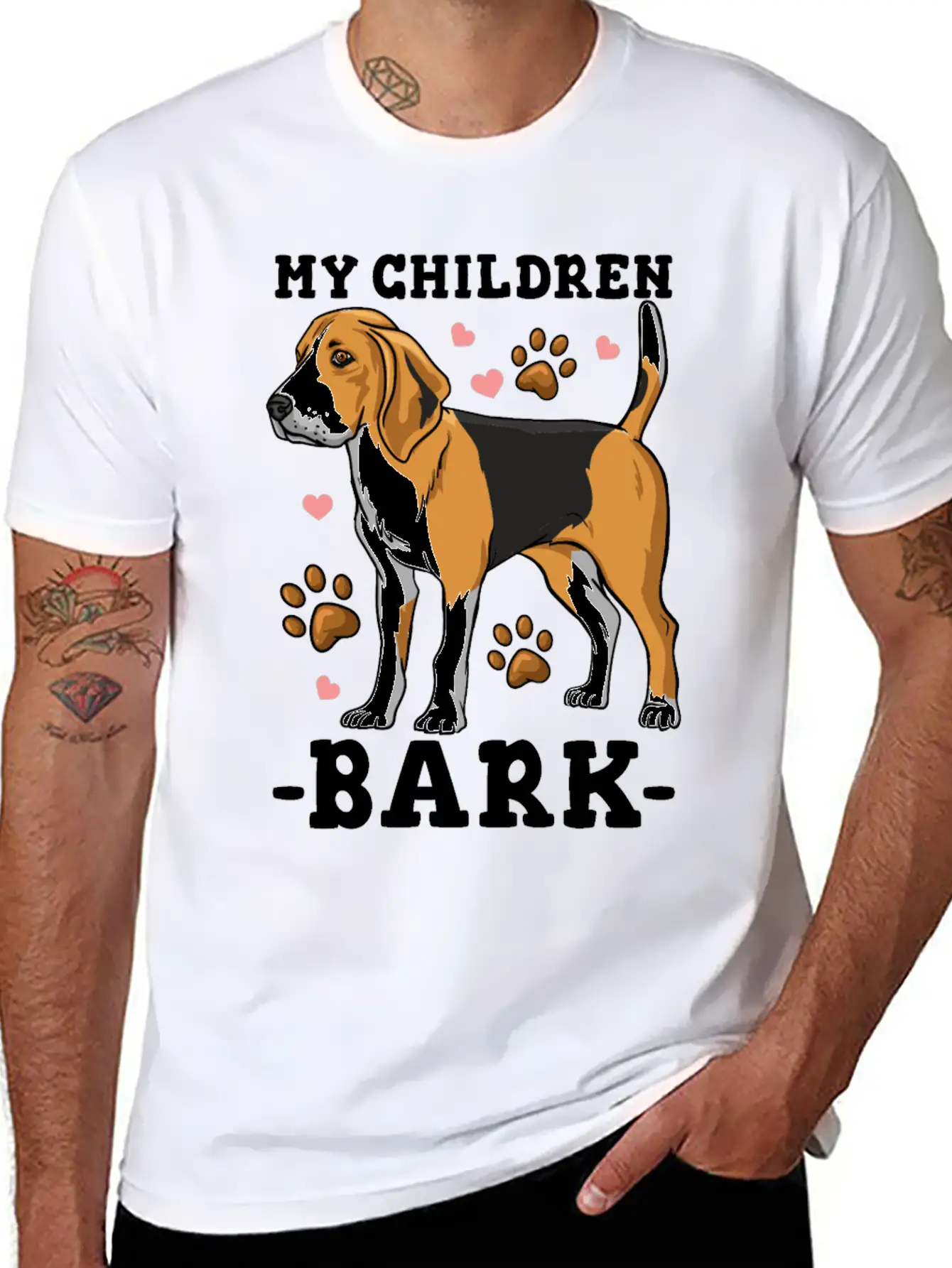 My Children Bark Funny Beagle Dog Owner Casual Graphic T-Shirt – Simple And Comfortable Daily Wear