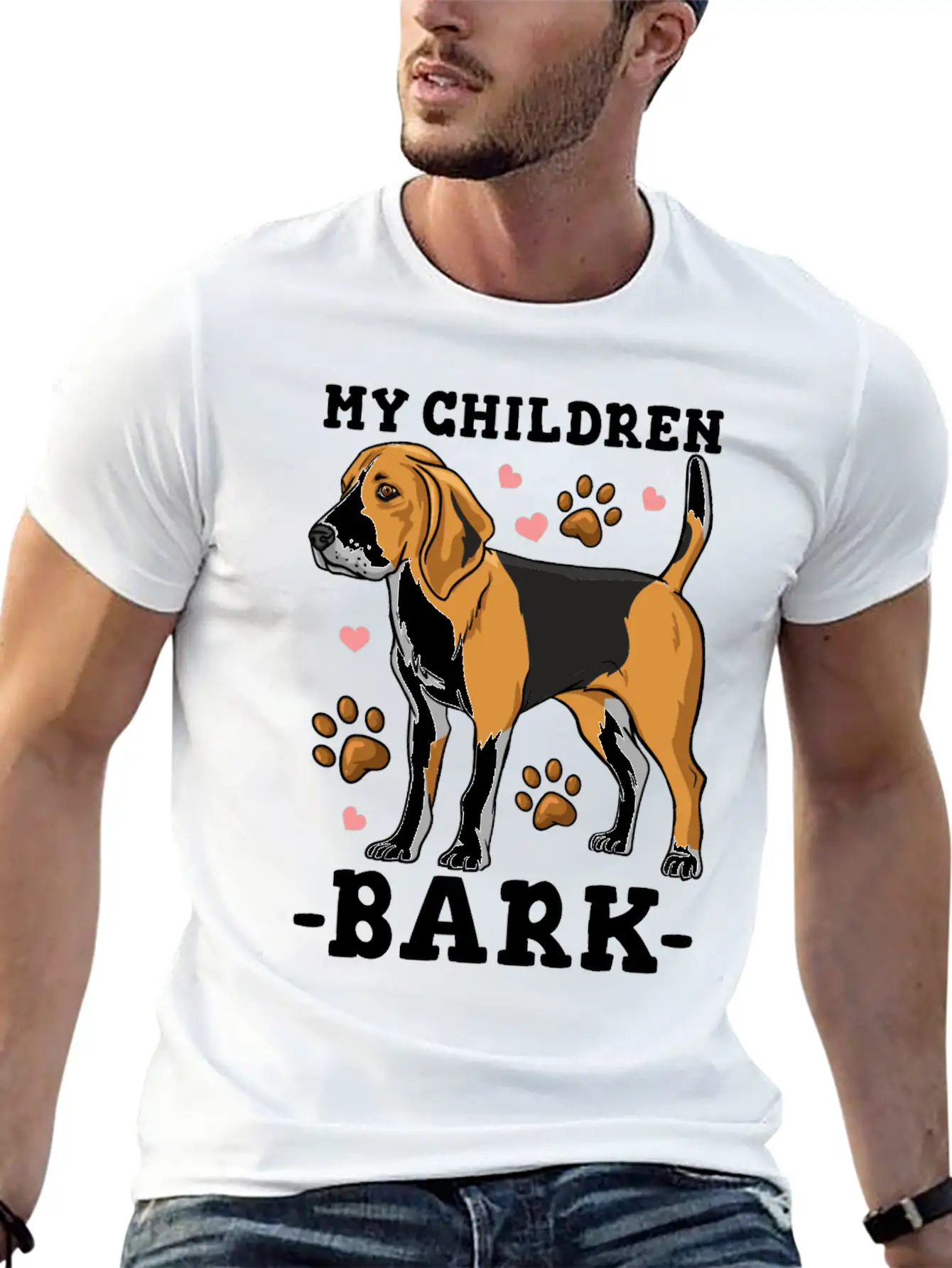 My Children Bark Funny Beagle Dog Owner Casual Graphic T-Shirt – Simple And Comfortable Daily Wear