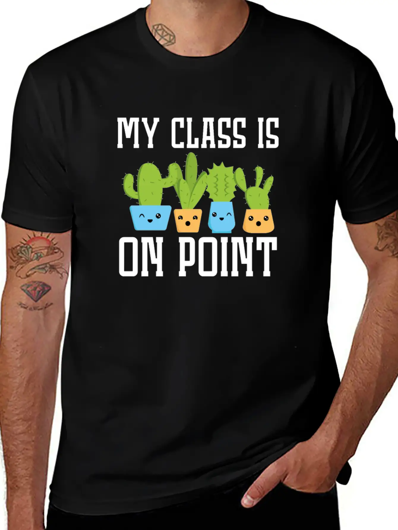 My Class Is On Point Back To School Cactus Teacher Unisex Casual T-Shirt – Clean Design For Daily Comfort