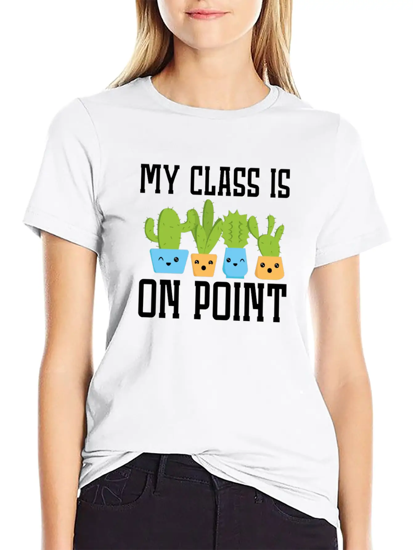 My Class Is On Point Back To School Cactus Teacher Unisex Casual T-Shirt – Clean Design For Daily Comfort