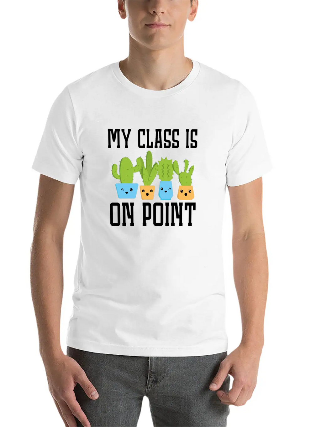 My Class Is On Point Back To School Cactus Teacher Unisex Casual T-Shirt – Clean Design For Daily Comfort