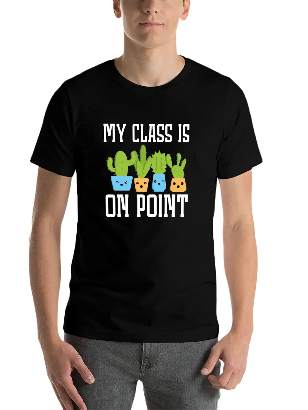 My Class Is On Point Back To School Cactus Teacher Unisex Casual T-Shirt – Clean Design For Daily Comfort