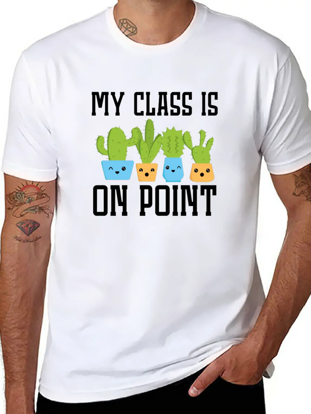 My Class Is On Point Back To School Cactus Teacher Unisex Casual T-Shirt – Clean Design For Daily Comfort