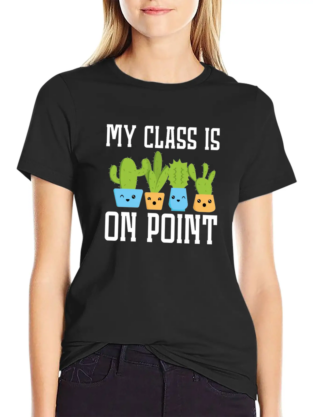 My Class Is On Point Back To School Cactus Teacher Unisex Casual T-Shirt – Clean Design For Daily Comfort