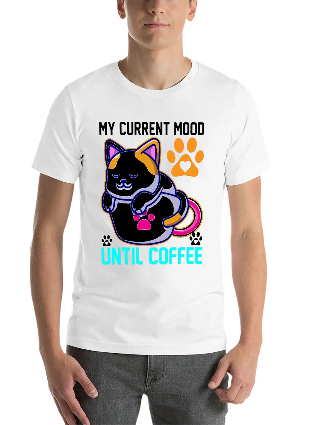 My Current Mood Until Coffee Unisex Casual T-Shirt – Clean Design For Daily Comfort