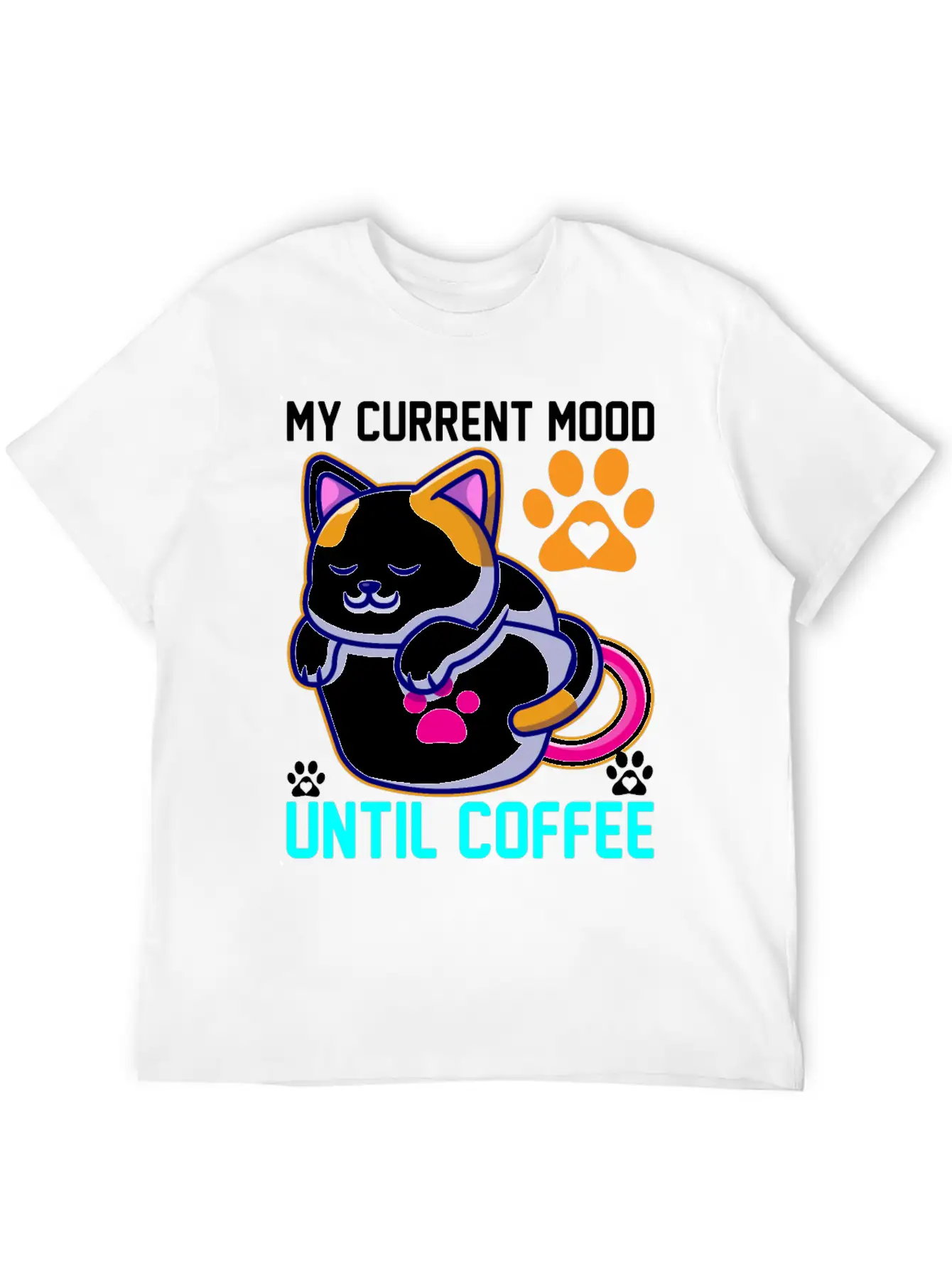 My Current Mood Until Coffee Unisex Casual T-Shirt – Clean Design For Daily Comfort