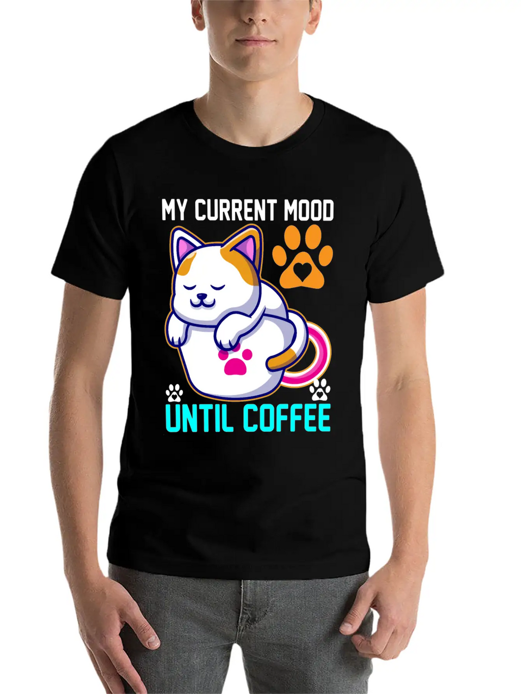 My Current Mood Until Coffee Unisex Casual T-Shirt – Clean Design For Daily Comfort