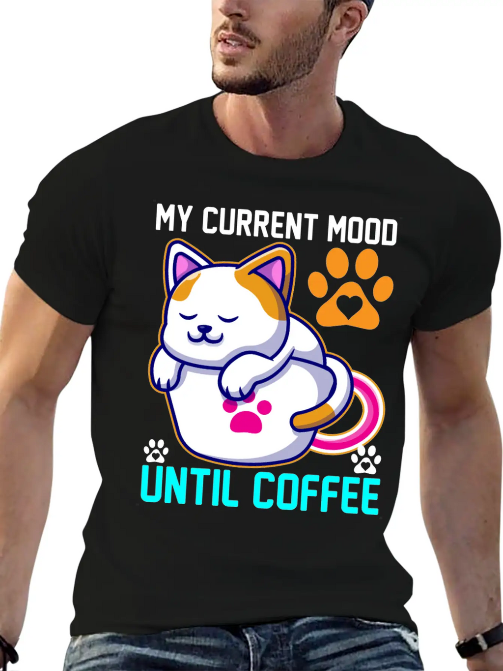 My Current Mood Until Coffee Unisex Casual T-Shirt – Clean Design For Daily Comfort