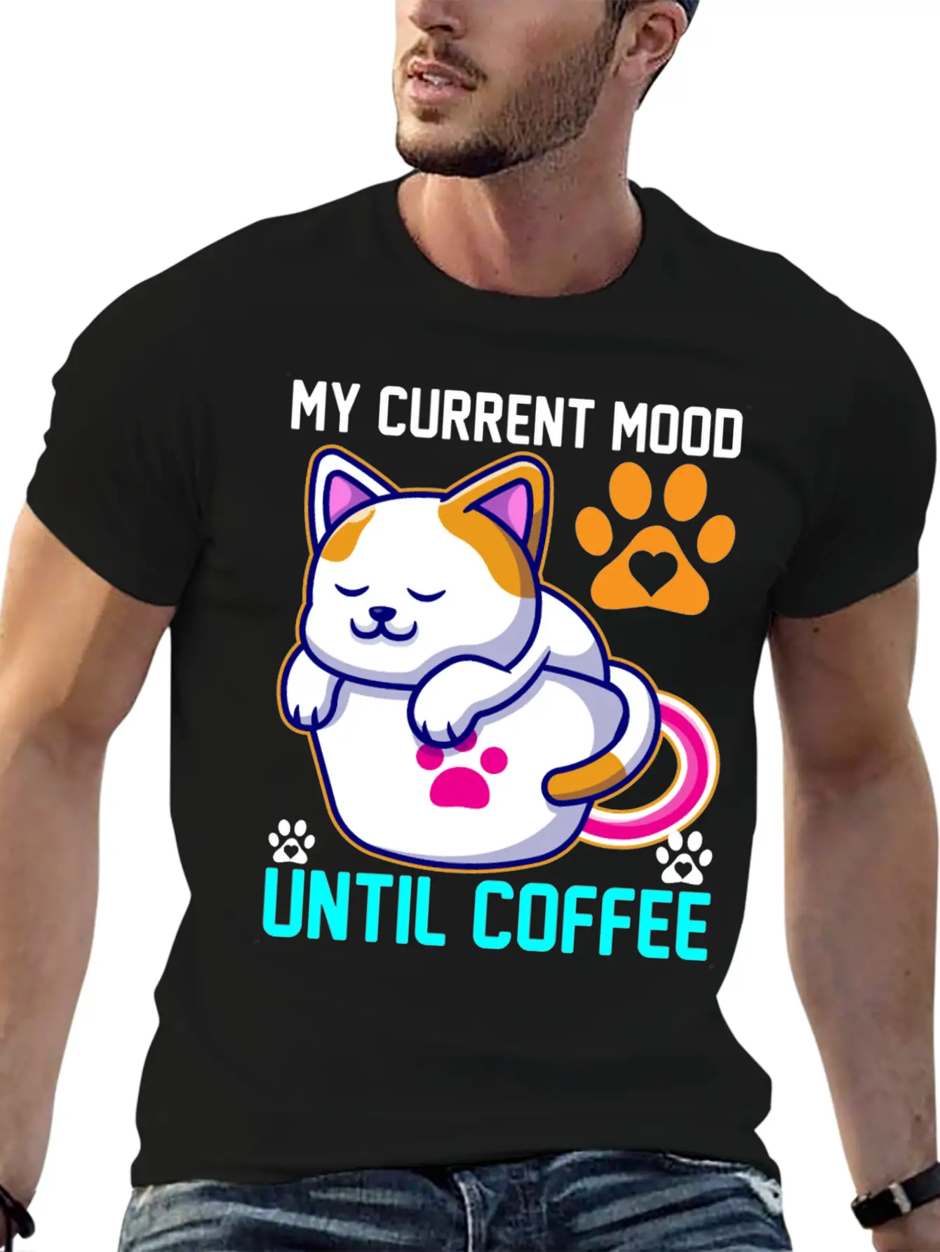 My Current Mood Until Coffee Unisex Casual T-Shirt – Clean Design For Daily Comfort