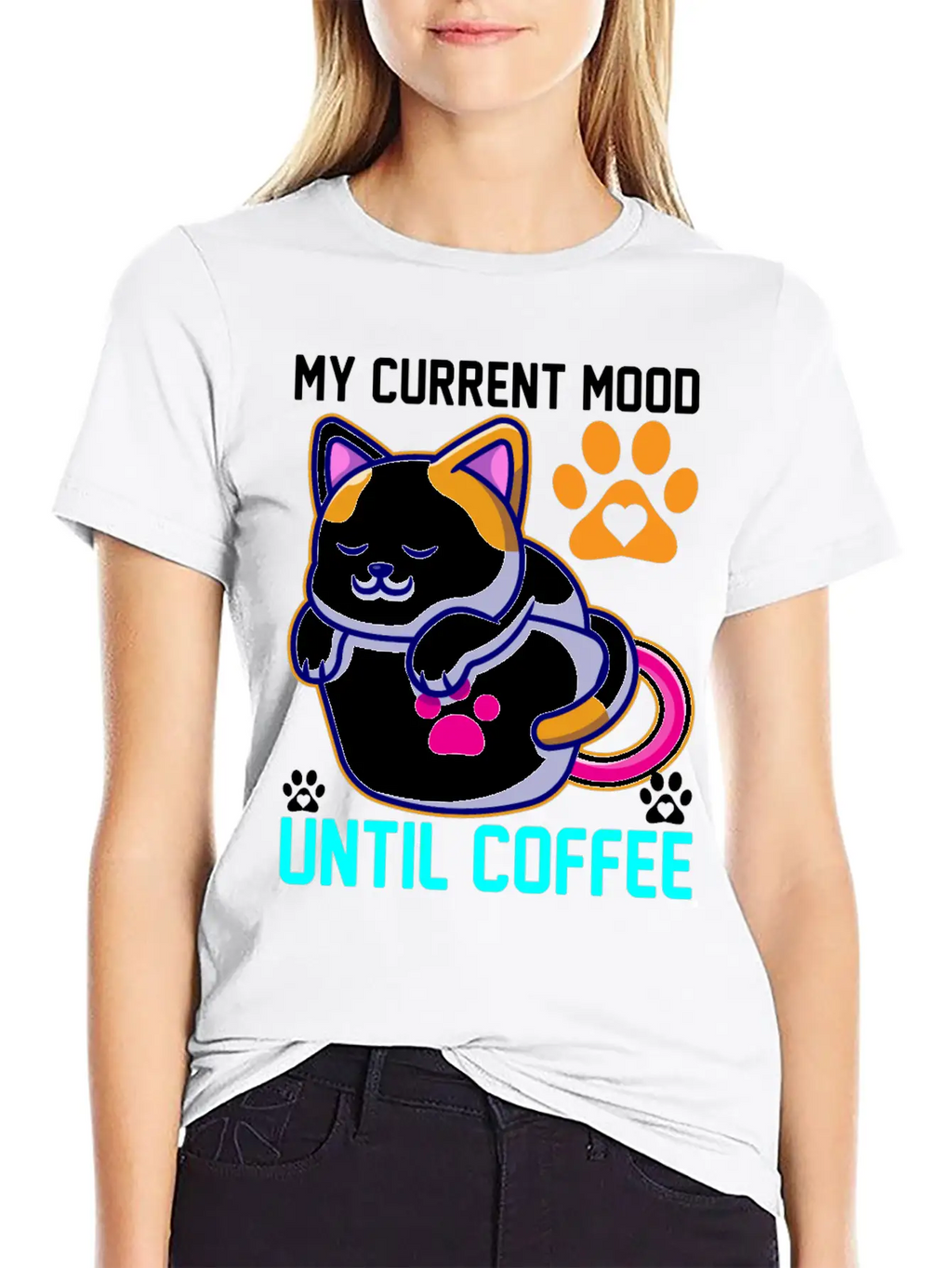 My Current Mood Until Coffee Unisex Casual T-Shirt – Clean Design For Daily Comfort