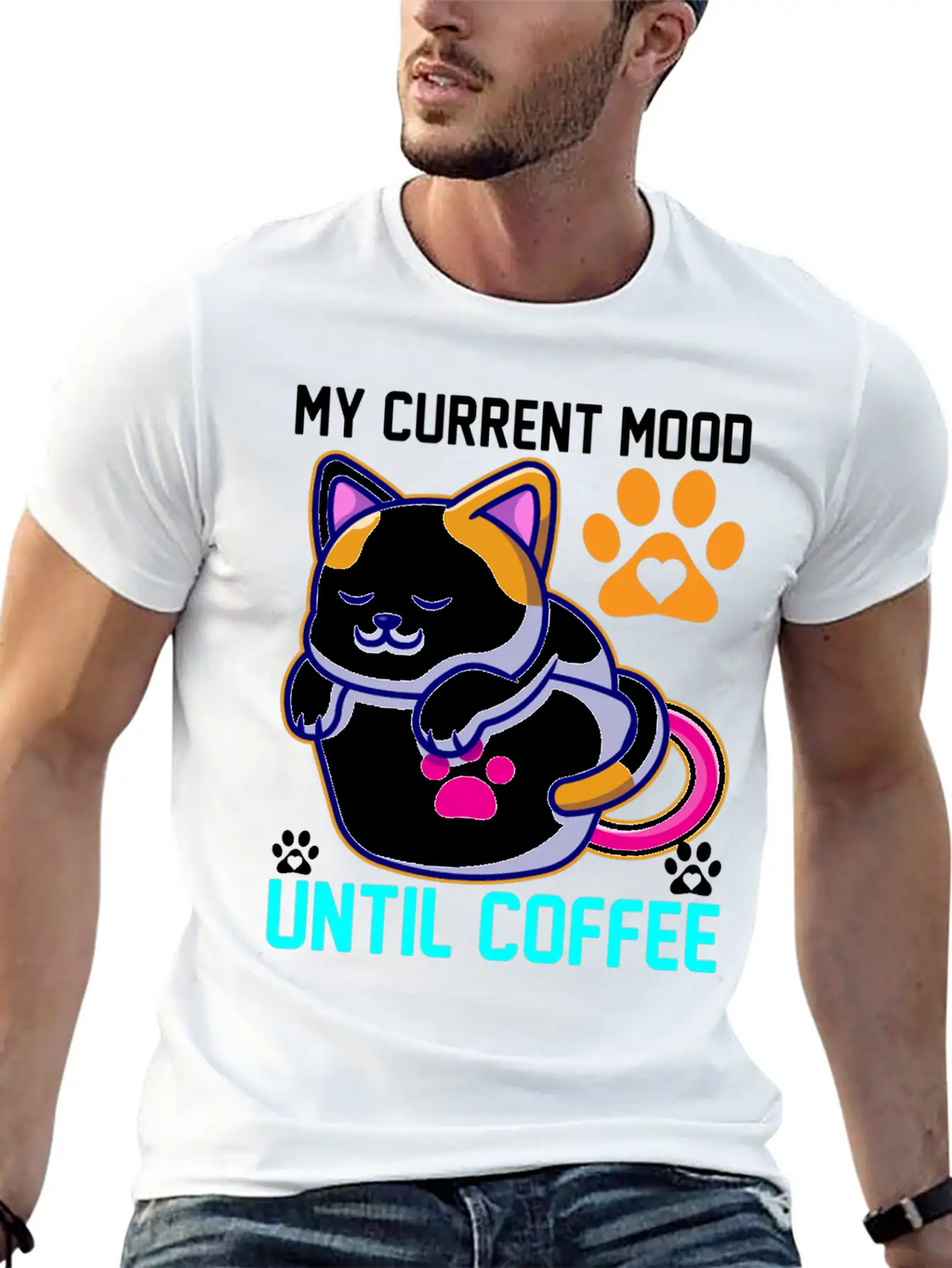 My Current Mood Until Coffee Unisex Casual T-Shirt – Clean Design For Daily Comfort