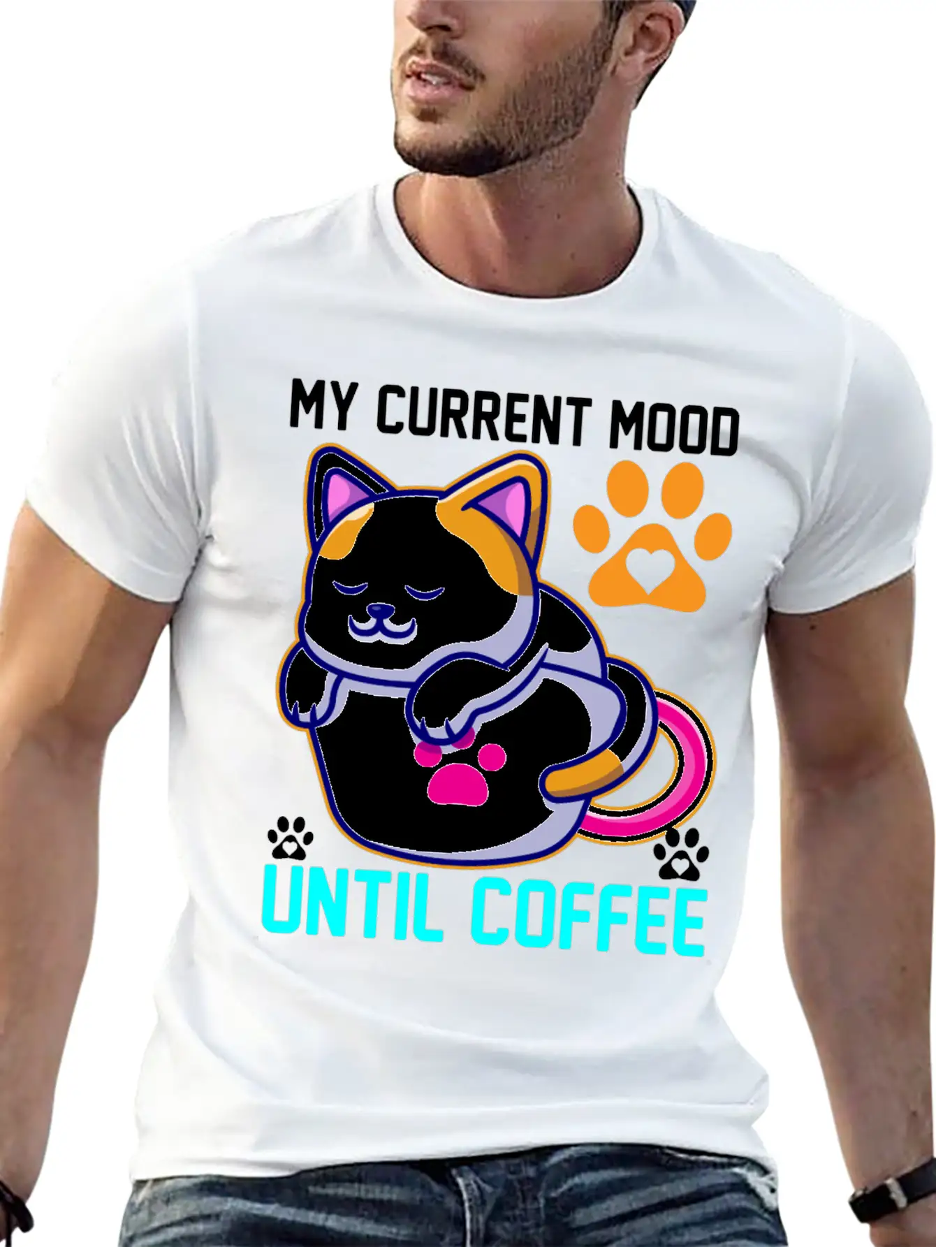 My Current Mood Until Coffee Unisex Casual T-Shirt – Clean Design For Daily Comfort