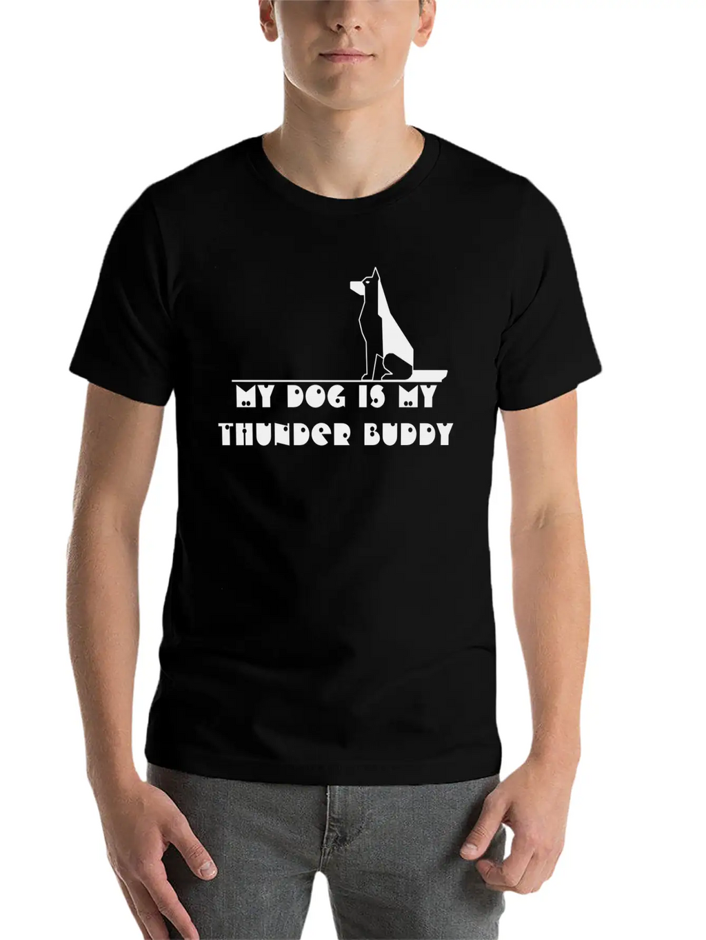 My Dog Is My Thunder Buddy Unisex Casual T-Shirt – Clean Design For Daily Comfort