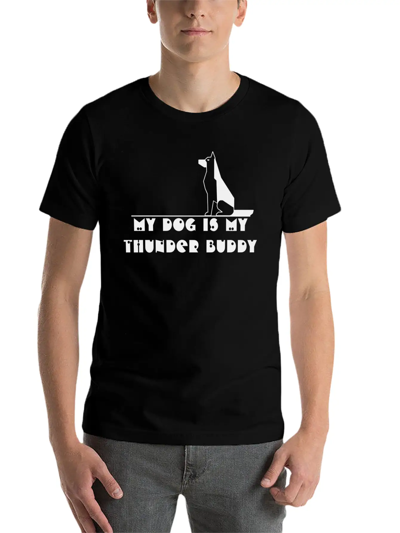 My Dog Is My Thunder Buddy Unisex Casual T-Shirt – Clean Design For Daily Comfort