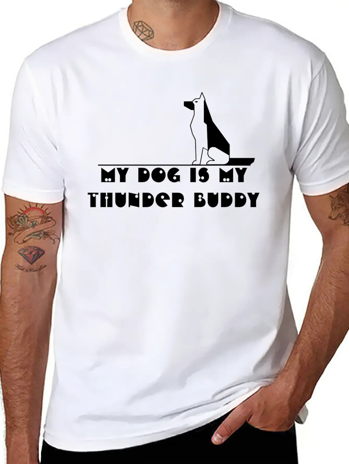 My Dog Is My Thunder Buddy Unisex Casual T-Shirt – Clean Design For Daily Comfort