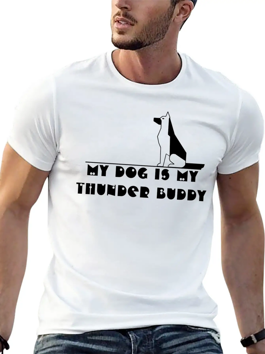 My Dog Is My Thunder Buddy Unisex Casual T-Shirt – Clean Design For Daily Comfort