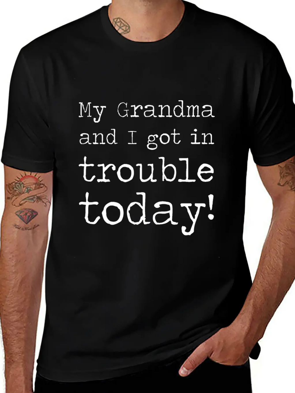 MY GRANDMA AND I GOT IN TROUBLE TODAY Unisex Short Sleeve Soft Cotton T-Shirt – Casual Everyday Wear
