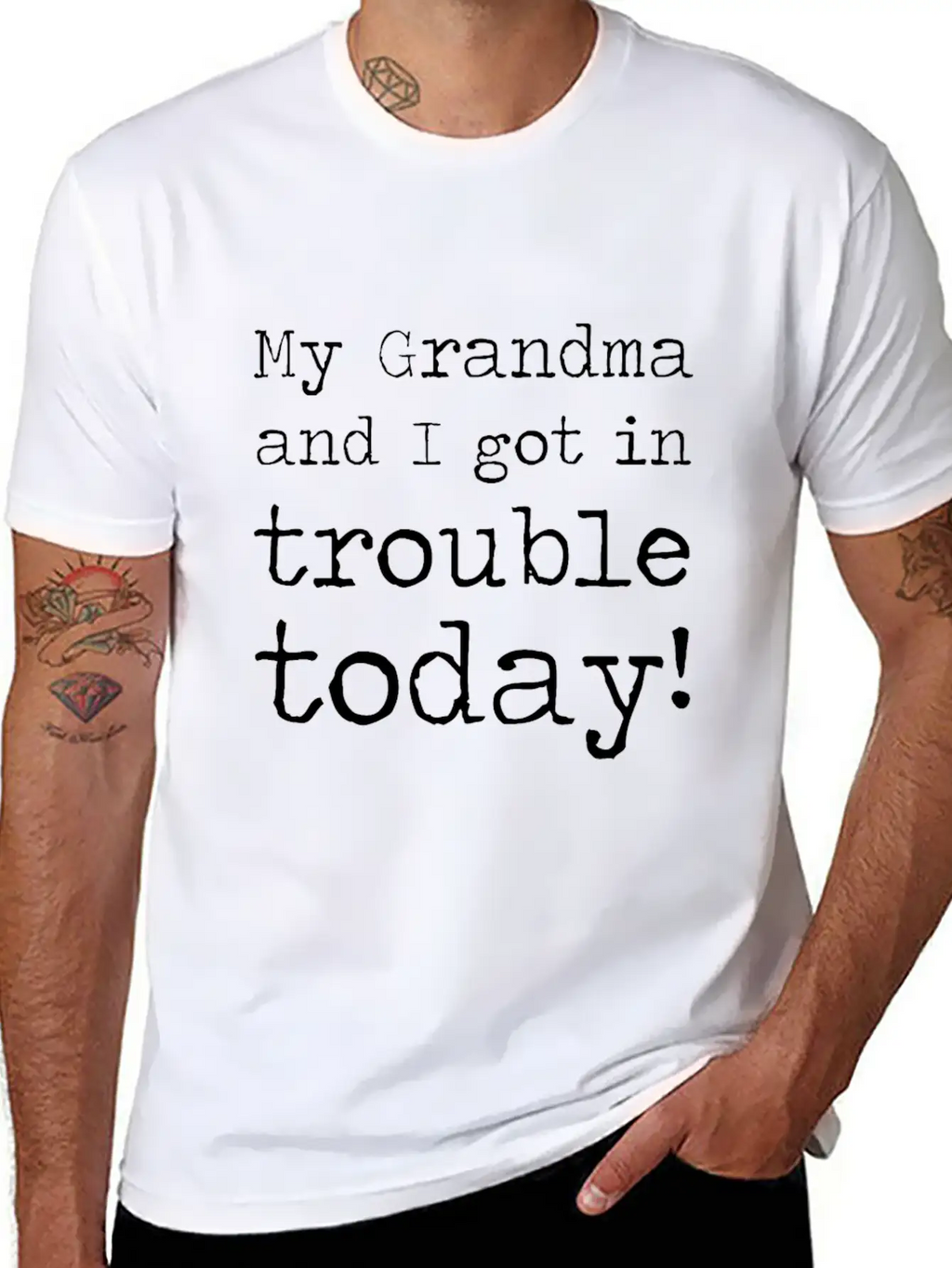 MY GRANDMA AND I GOT IN TROUBLE TODAY Unisex Short Sleeve Soft Cotton T-Shirt – Casual Everyday Wear