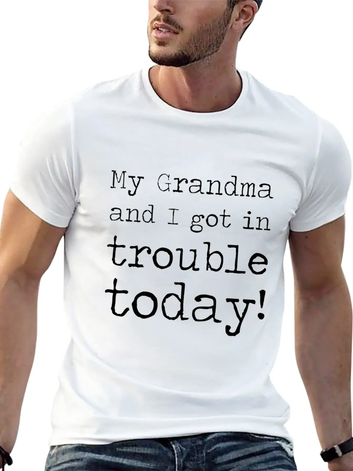 MY GRANDMA AND I GOT IN TROUBLE TODAY Unisex Short Sleeve Soft Cotton T-Shirt – Casual Everyday Wear