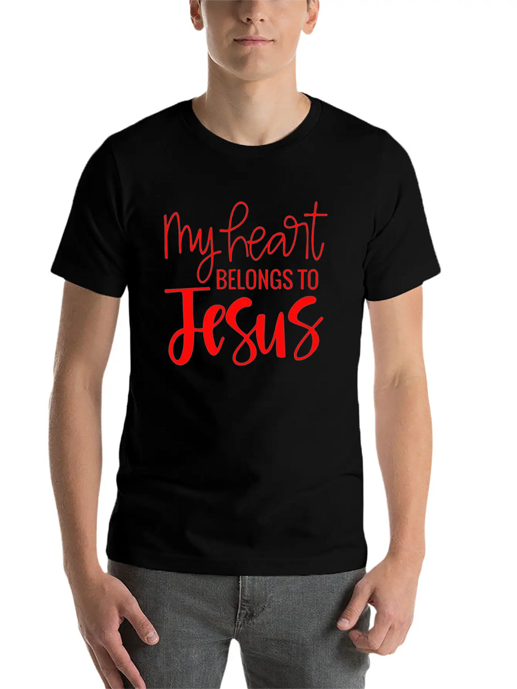 My Heart Belongs To Jesus Essential Cotton Tee For Daily Outfits – Unisex Style