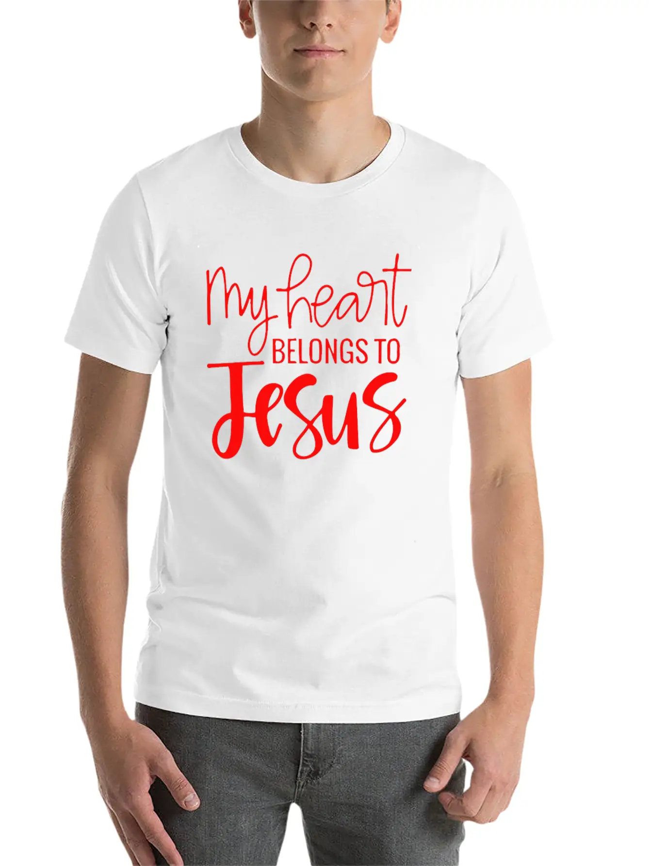 My Heart Belongs To Jesus Essential Cotton Tee For Daily Outfits – Unisex Style