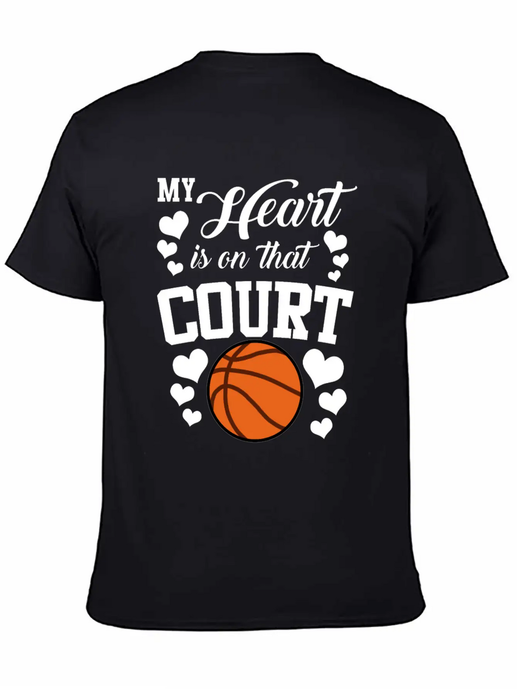 My Heart Is On That Court Basketball Breathable Soft Cotton T-Shirt – Timeless Casual Look