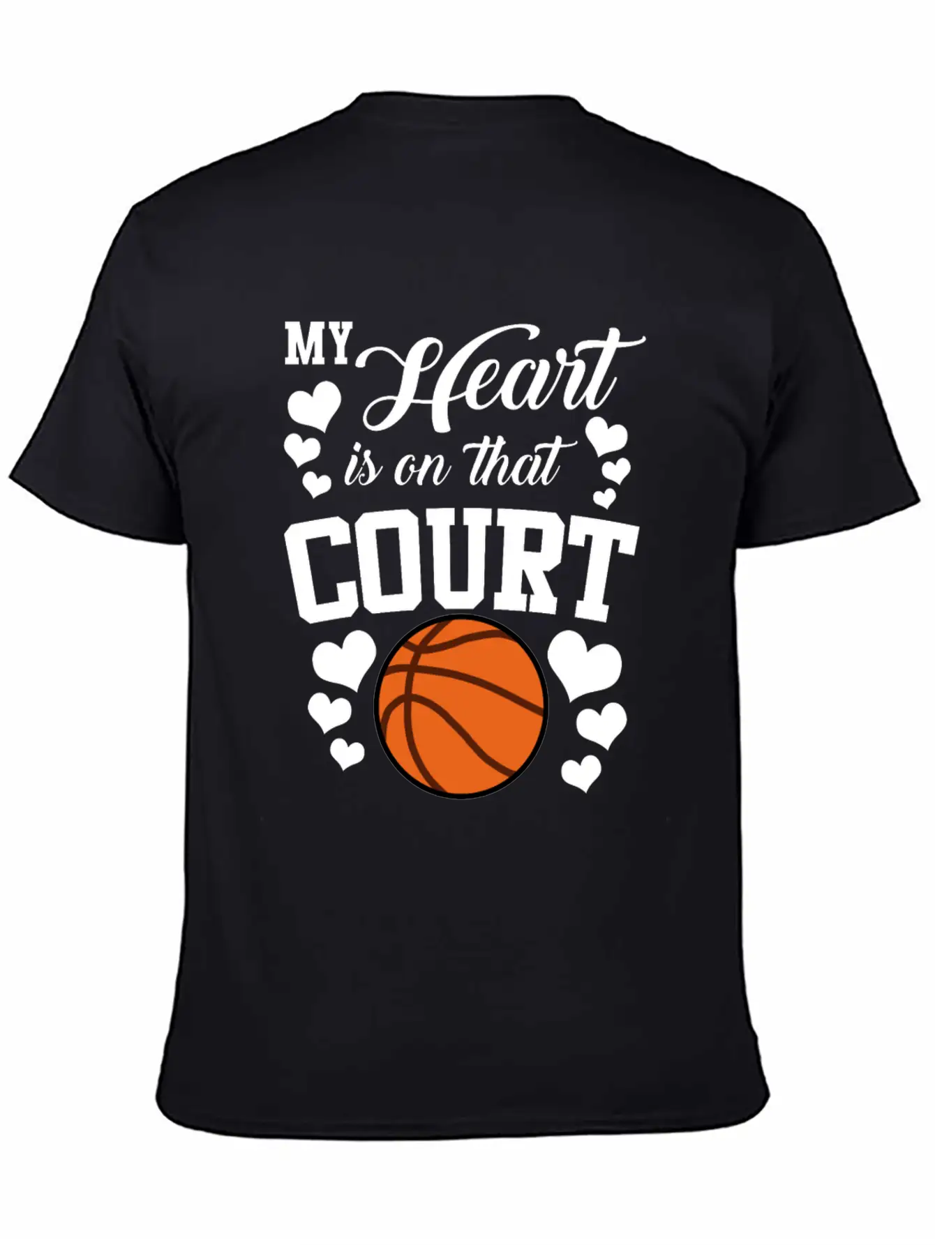 My Heart Is On That Court Basketball Breathable Soft Cotton T-Shirt – Timeless Casual Look