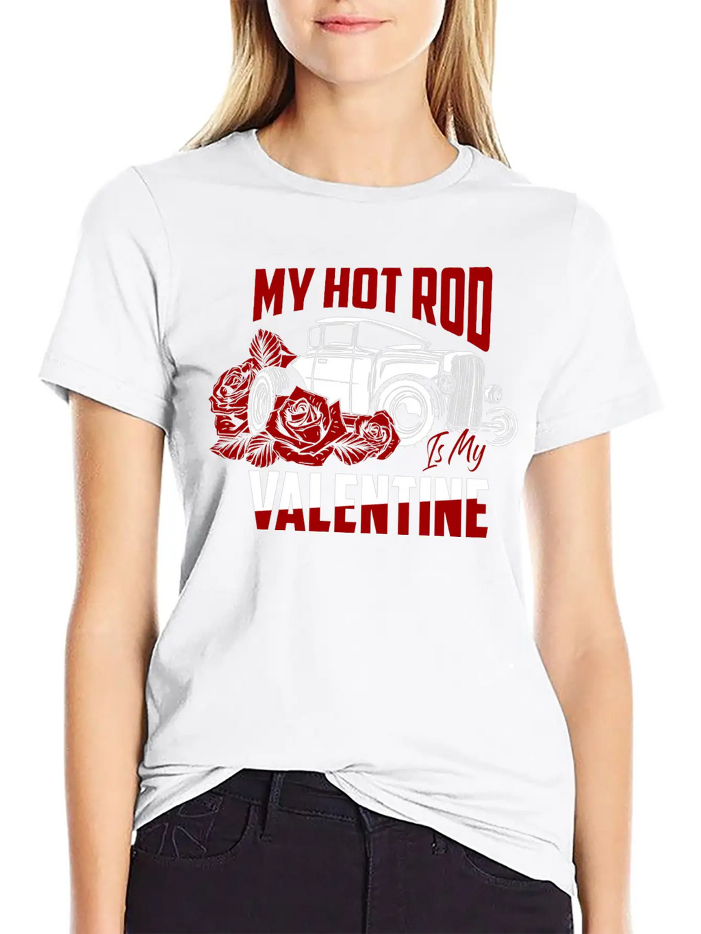 My Hot Rod Is My Valentine Classic Retro Car Unisex Short Sleeve Soft Cotton T-Shirt – Casual Everyday Wear