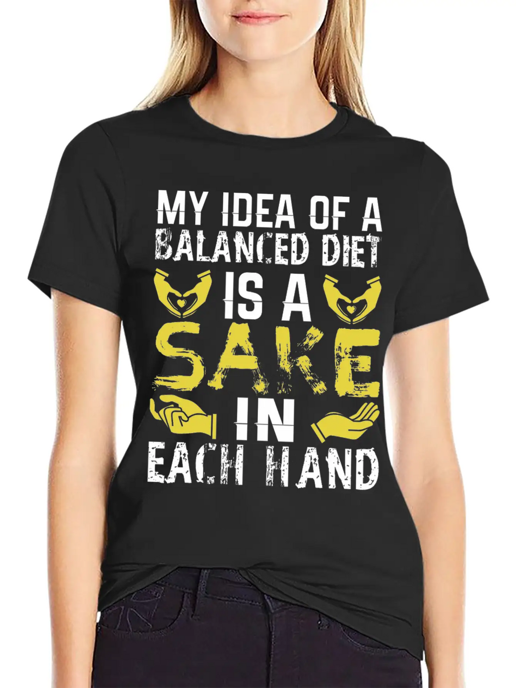 My Idea Of Balanced Diet Is Sake In Each Hand Breathable Soft Cotton T-Shirt – Timeless Casual Look