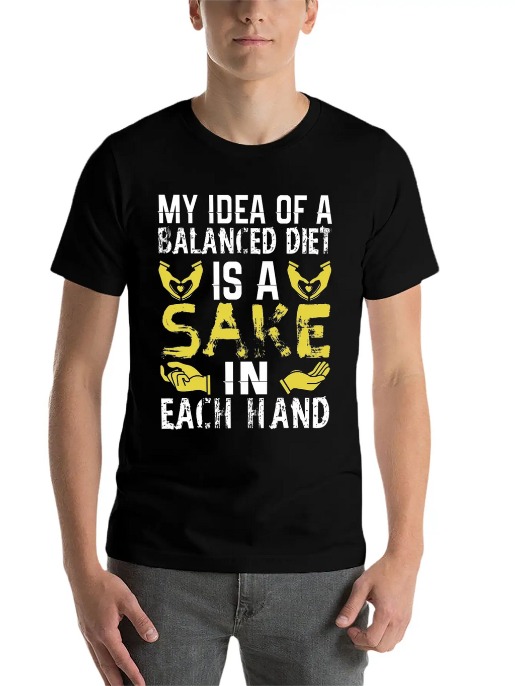 My Idea Of Balanced Diet Is Sake In Each Hand Breathable Soft Cotton T-Shirt – Timeless Casual Look