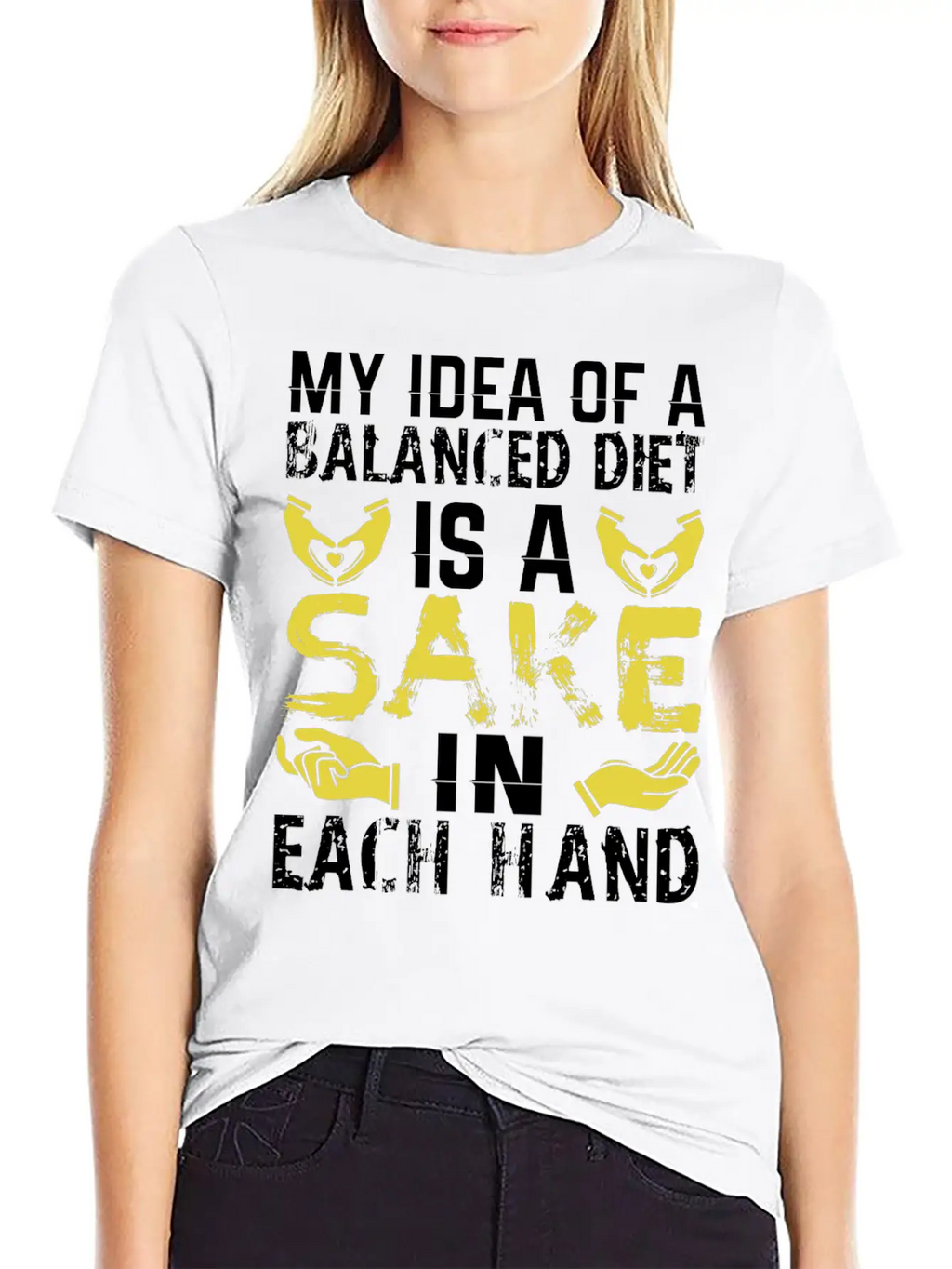 My Idea Of Balanced Diet Is Sake In Each Hand Breathable Soft Cotton T-Shirt – Timeless Casual Look
